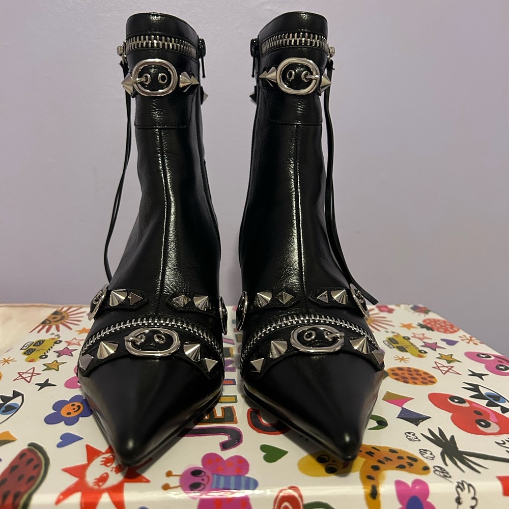 Black Studded Ankle Boots